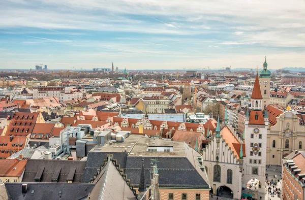 Münih'in şehir içinde havadan görünümü — Stok fotoğraf