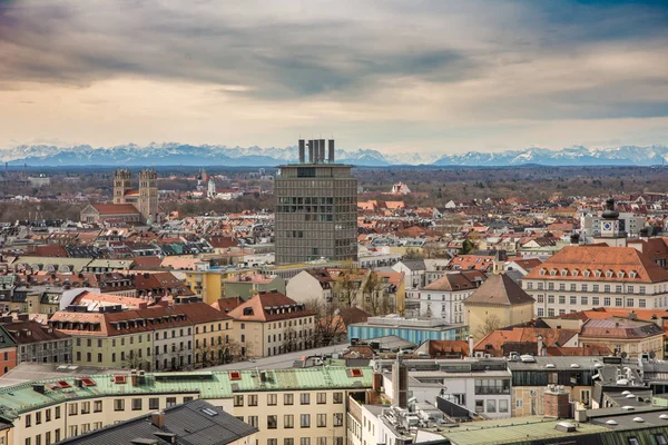 ミュンヘンの街の上からの眺め — ストック写真