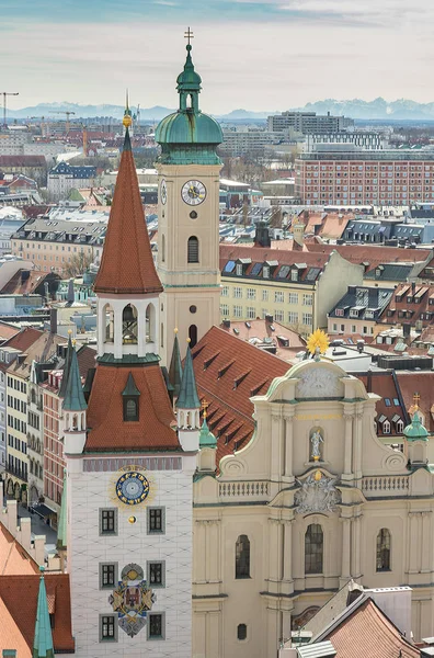 Münih'in şehir içinde havadan görünümü — Stok fotoğraf