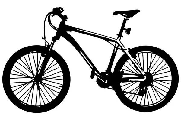 Schwarz-weiße Fahrradsilhouette — Stockvektor