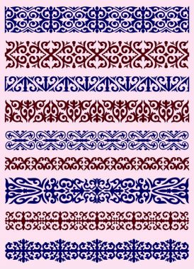 Kazak süs şeritler şeklinde