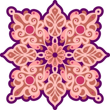 Çiçek süsleme, pembe ve mor