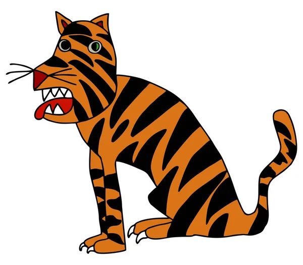 Illustration Eines Tigers — Stockvektor