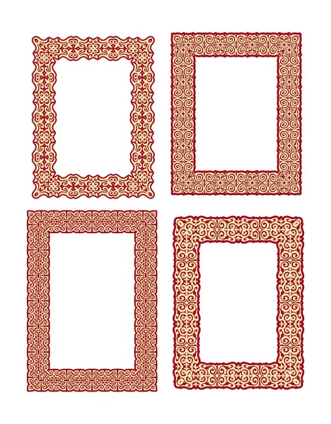 Four Type Frames Ornaments — Stock Vector