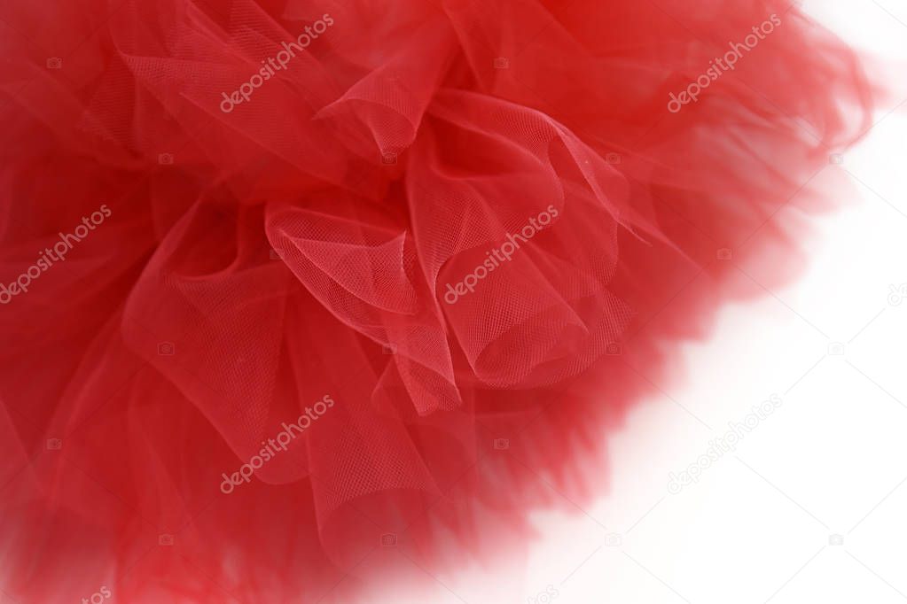 Bright red tulle