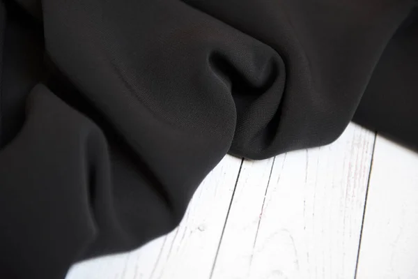 Black Silk Fabric White — Stock Photo, Image