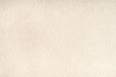 Beyaz arkaplanda kusursuz detaylı dantel deseninin tam çerçeve arkaplanı