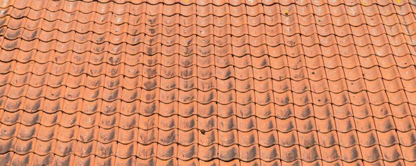 Red Roof Tiles Close Full Frame Rows — Stock Photo, Image