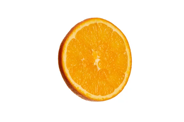 Fetta Frutta Arancione Con Luce Che Brilla Attraverso Retroilluminazione Mostrando — Foto Stock