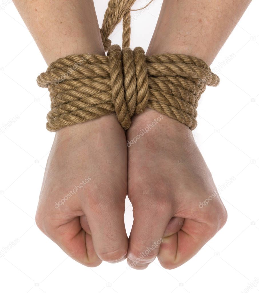 tied hands isolated