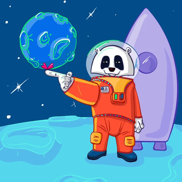 Panda Astronaut — Stock Vector