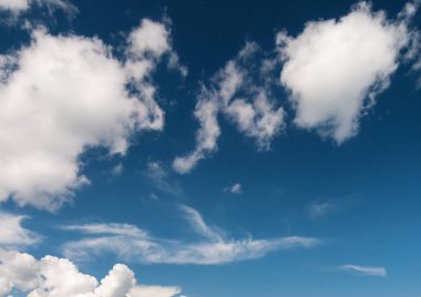 Mavi Gökyüzü bulutlu güneşli bir günde, manzara arka plan doku