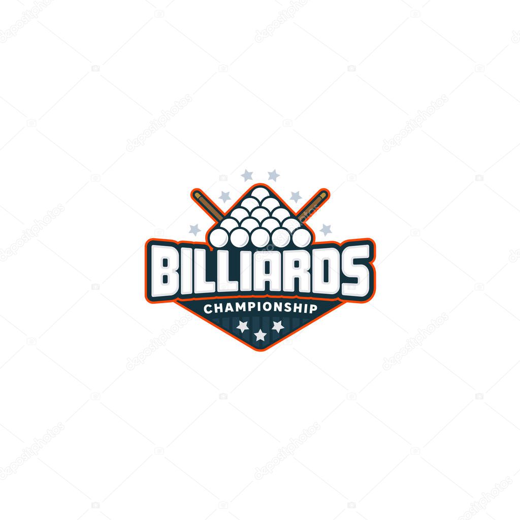 Billiards badge. Sport logo Vector illustration