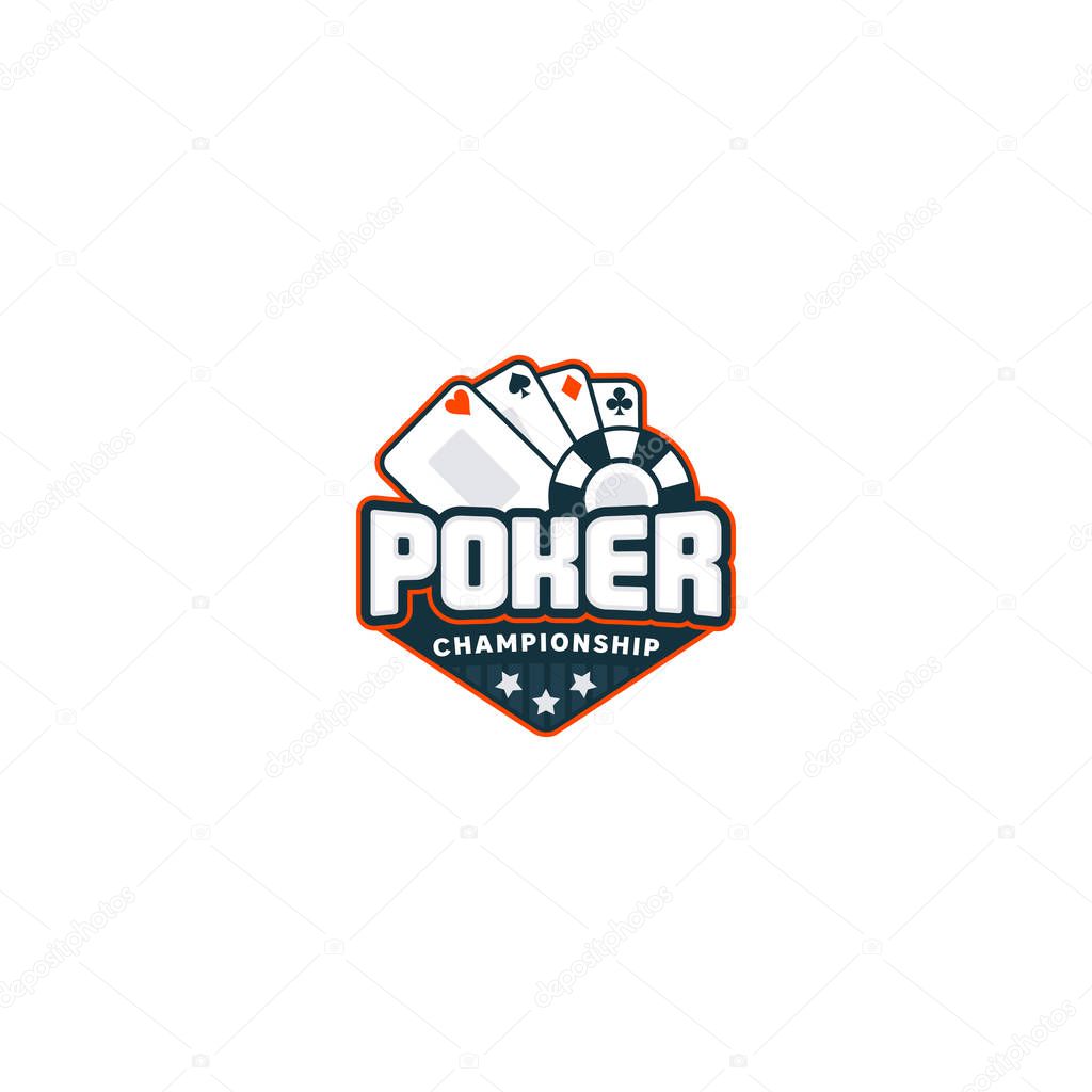 Poker logo. Card game badge. Sport vector illustration