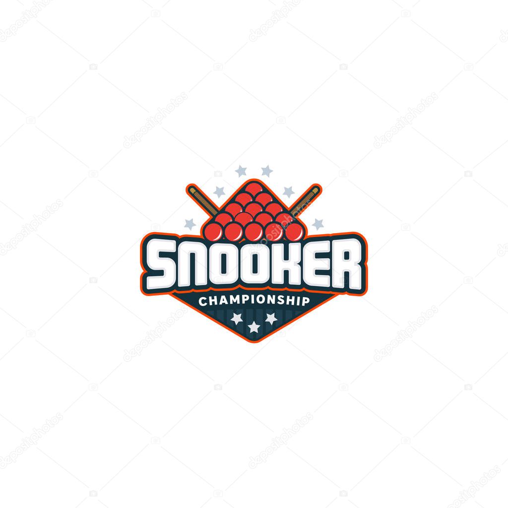 Sport badge vector illustration. Snooker logotype