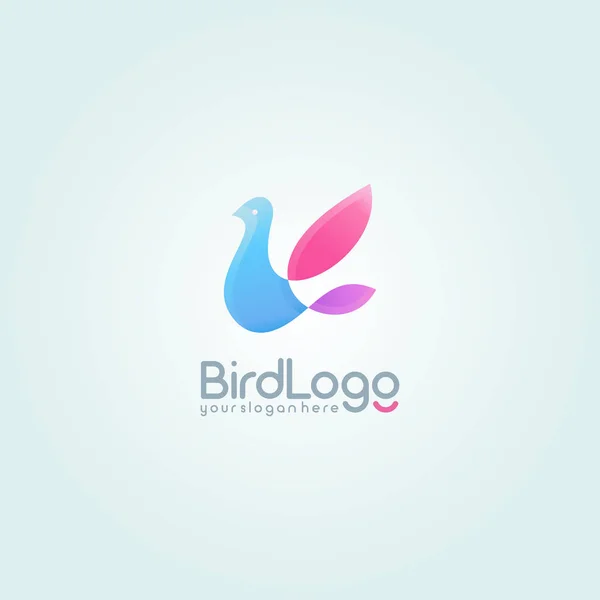 Flugvogellogo. farbenfrohe Logo-Design-Vorlage. — Stockvektor