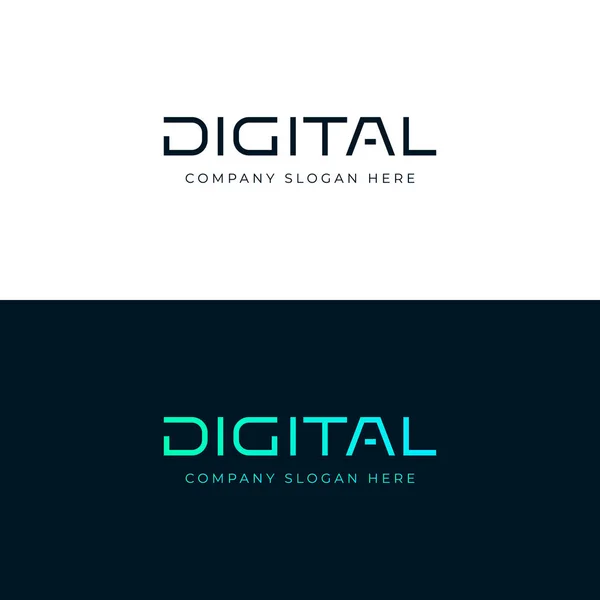 Digitales Logo-Design. Digitaler Schriftzug Wort. Vektoremblem. — Stockvektor