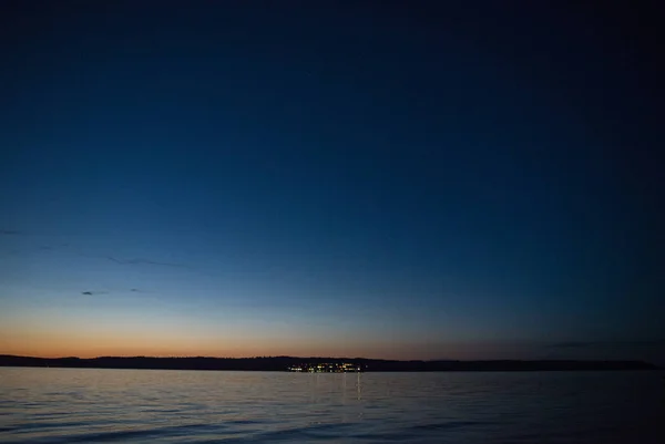 Night boat is on the river