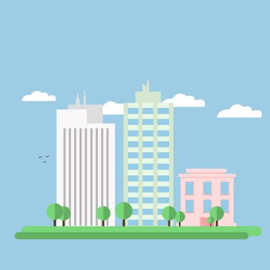 İki gökdelen görünümü