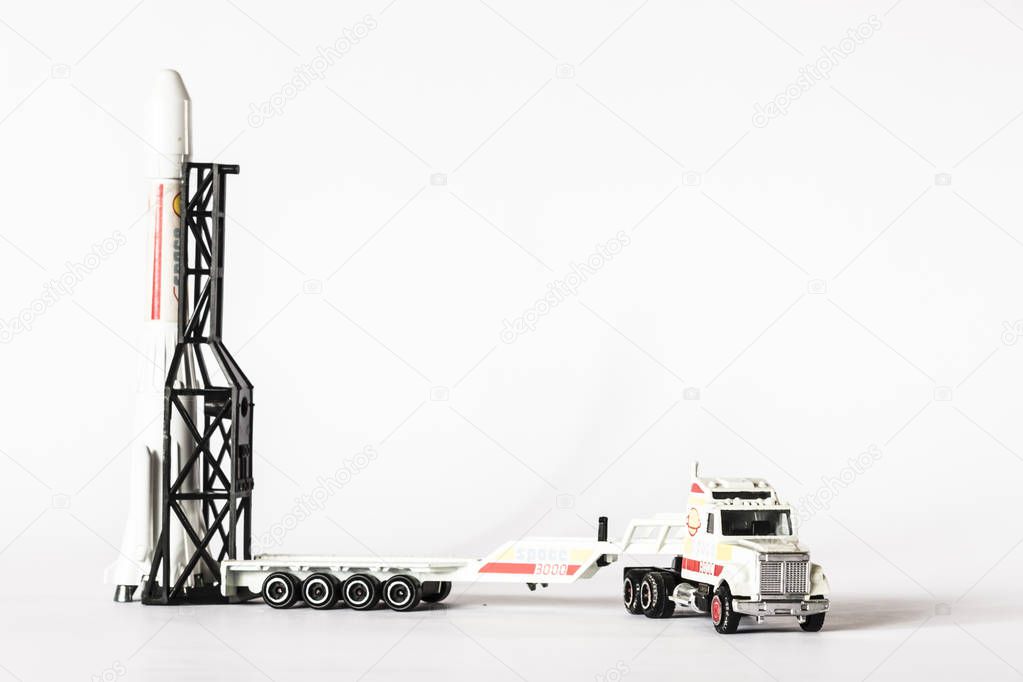 Truck with rocket in the launching pad