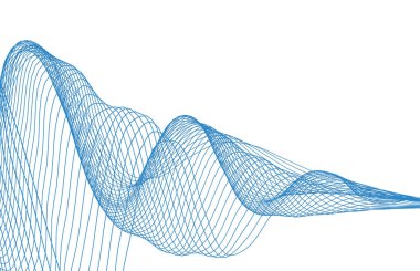 Soyut mavi dalgalı çizgiler