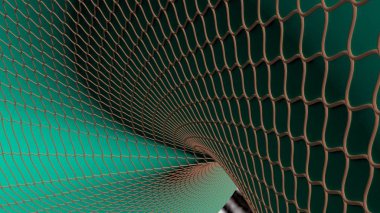 Green waved Surface and red lines of a net clipart