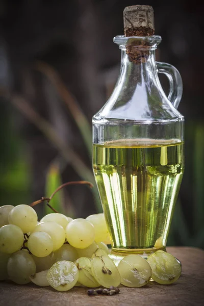 Bottle of oil coming from grape seeds