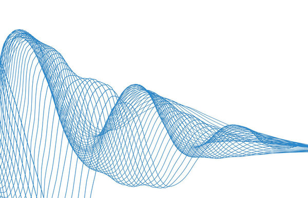 Abstract blue waved lines