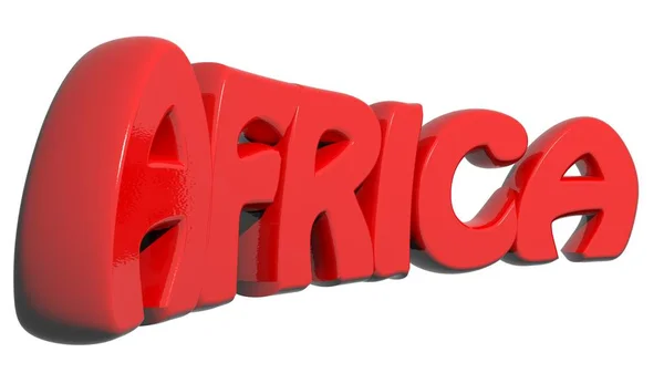 "AFRICA" written with red 3D letters on white background - 3D rendering — Stock Photo, Image