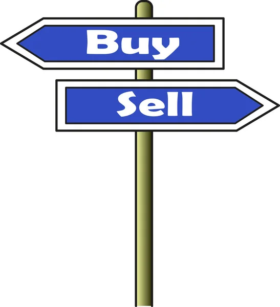 Buy - Sell street sign — Stock Vector
