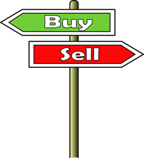 Buy - Sell street sign — Stock Vector