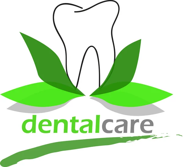 Cura dentale con foglie naturali — Vettoriale Stock