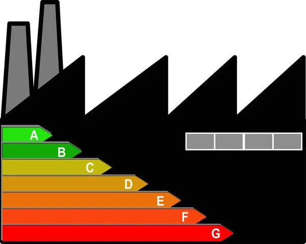 Industrieel gebouw energetische efficiëntie — Stockvector