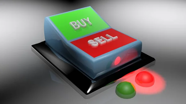 Satın almak ve satmak satış üzerinde konum - 3d işleme anahtarı — Stok fotoğraf