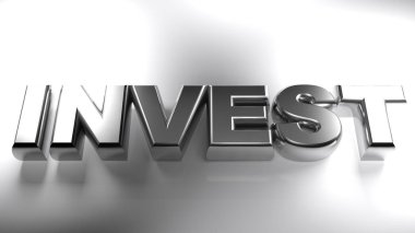 Beyaz yüzey - 3d render krom yazmak yatırım