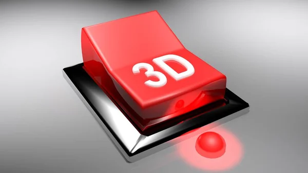 3D roter Schalter eingeschaltet - 3D Rendering — Stockfoto