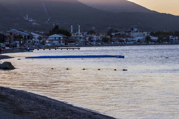 Sonnenuntergangspanorama an der türkischen Ägäisküste — Stockfoto