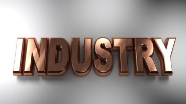 Sanayi bakır 3d mektuplar - 3d render