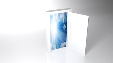 -3d render cennete kapı