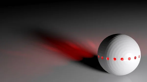 Esfera blanca con luces rojas - Representación 3D — Foto de Stock