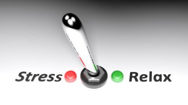 Kolu geçiş seçme stres Relax yerine - 3d render