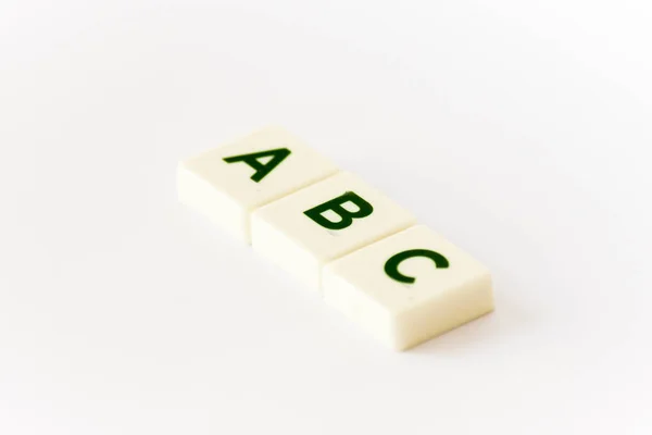 ABC em azulejos brancos — Fotografia de Stock