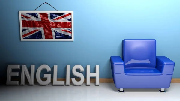 Habitación del idioma inglés - Representación 3D — Foto de Stock