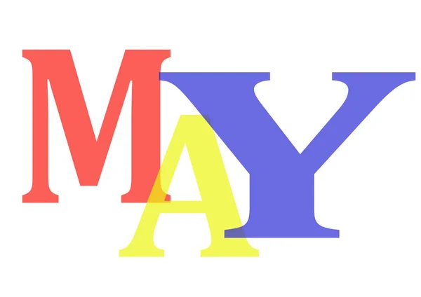 Mayıs renkli harflerle — Stok Vektör