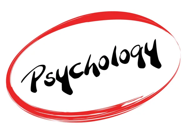 Psychology in a red ellipse — Stock Vector