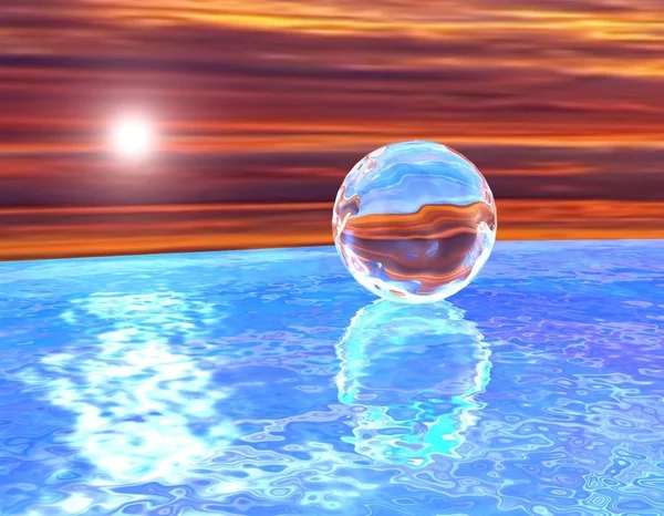 海の上のガラス球 — ストック写真
