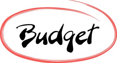 Kırmızı çizgi ile daire içinde bütçe