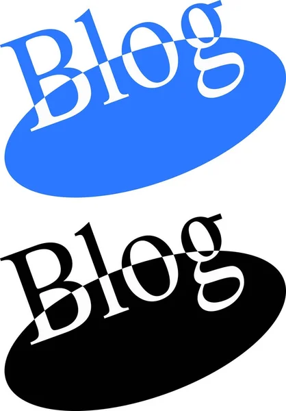 Blog op ovaal blauw en zwart — Stockvector