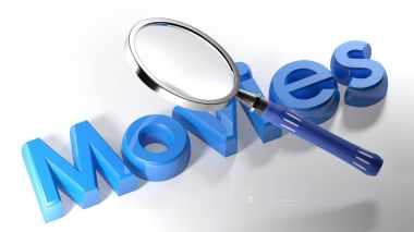 Büyüteç'i mavi Filmler - 3d render