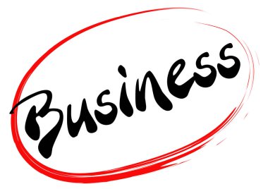 İş el kırmızı el çizilmiş daire içinde yazılı kelimedir